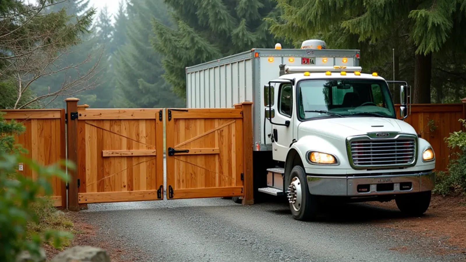 Custom wood double drive gate installed in Lakewood, WA